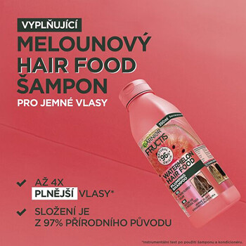 Fructis Hair Food Watermelon Plumping Shampoo - Jemný šampón na objem vlasov